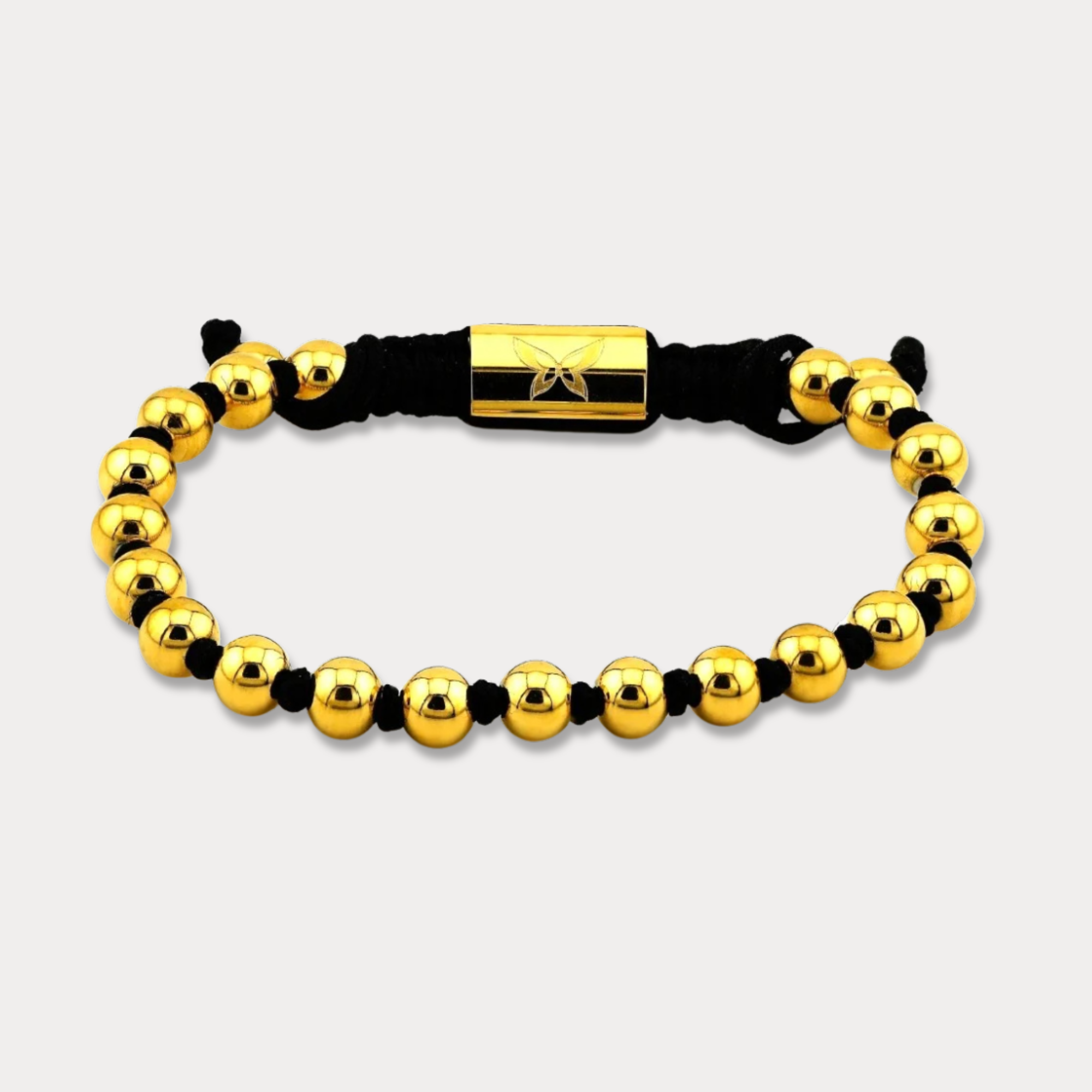 Bellas Gilded Bead Bolo - Knotted Black 18k_Yellow_Gold