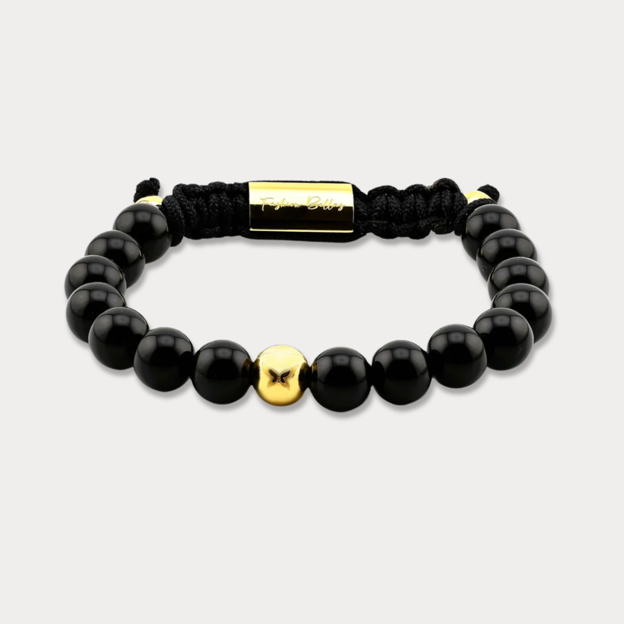 Bellas Gilded Bead Bolo - Onyx 18k_Gold_with_One_Bead