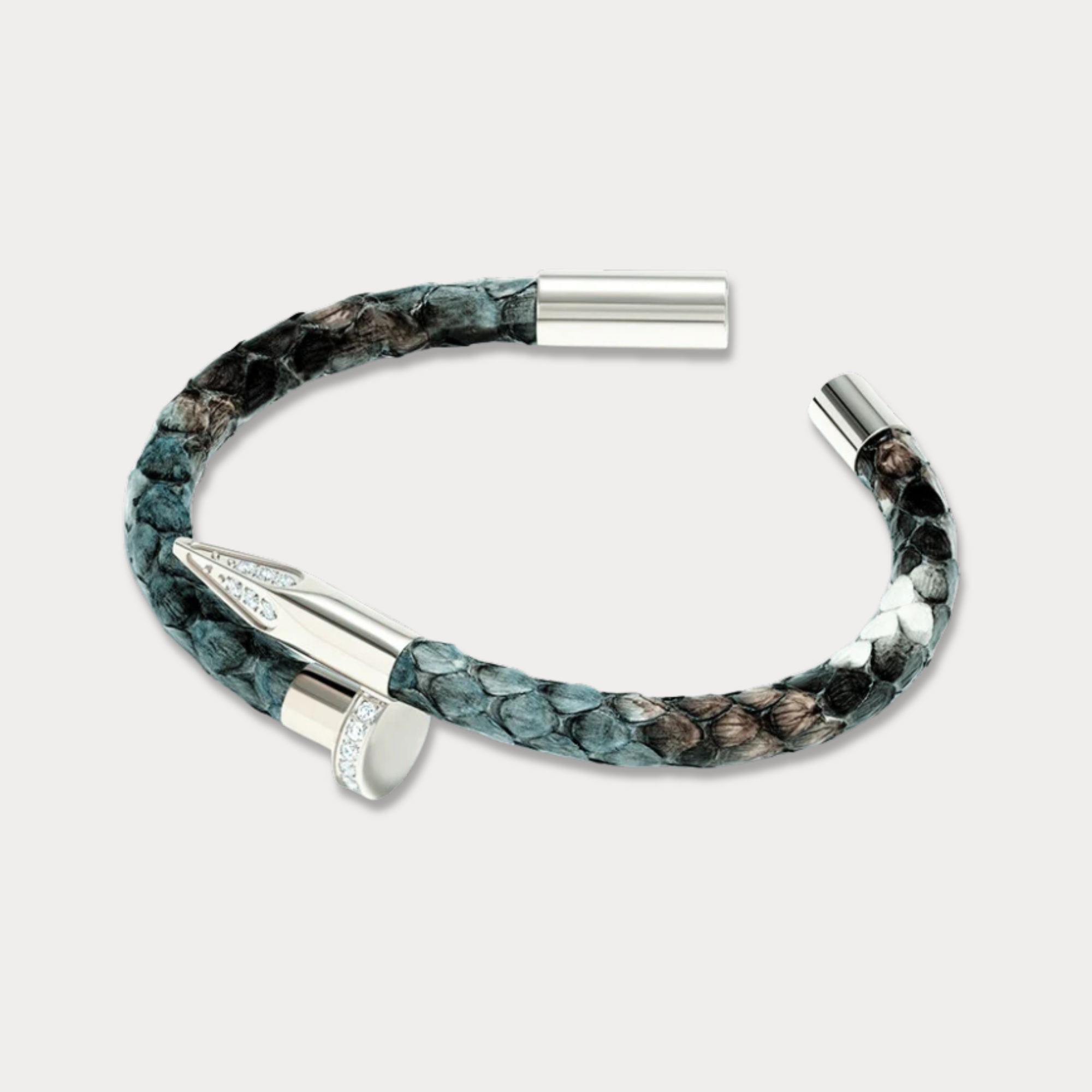 Bellas Python Obsession Nail™ - Montana White Rhodium & White Gems