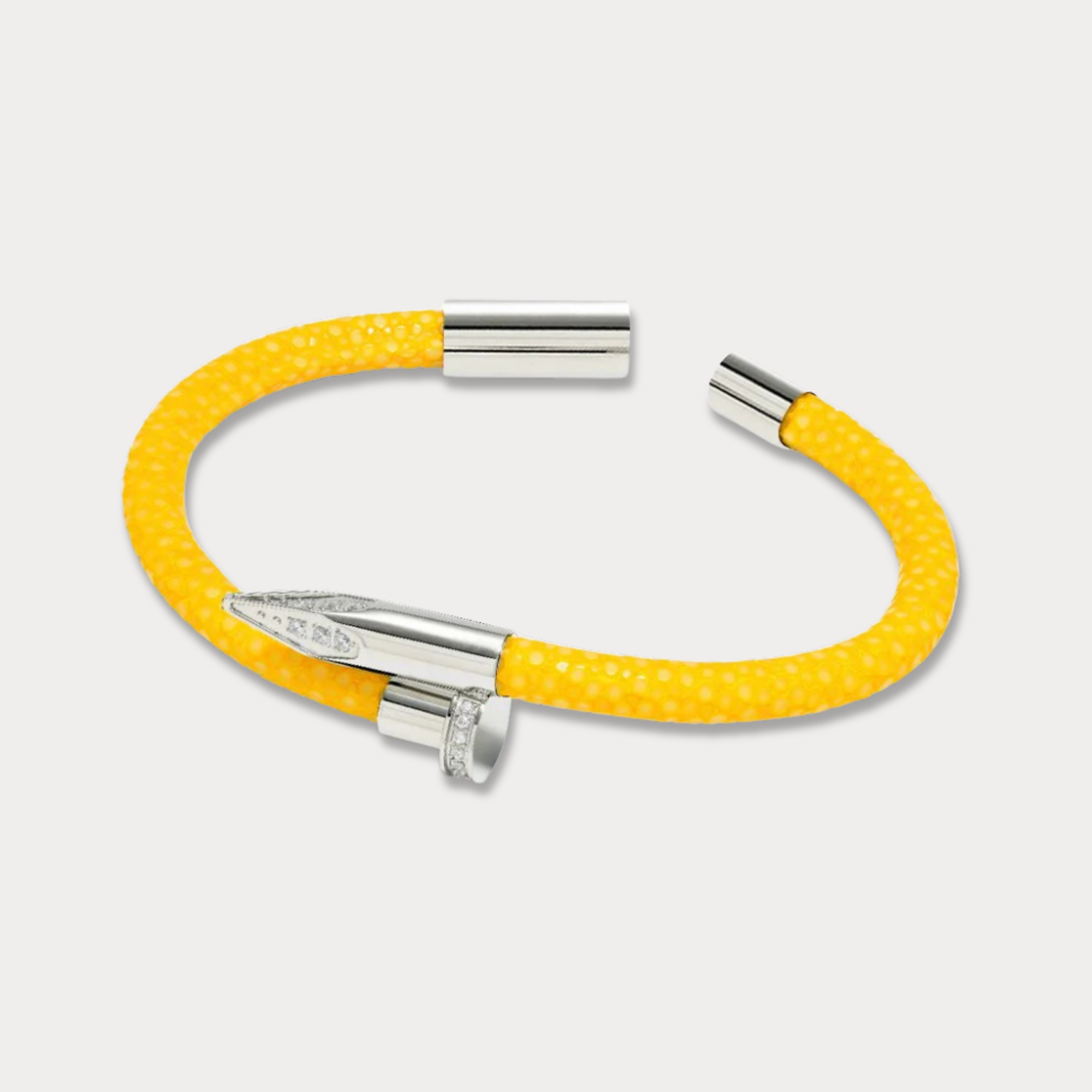 Bellas Stingray Obsession Nail™ - Canary Yellow White Rhodium & White Gems