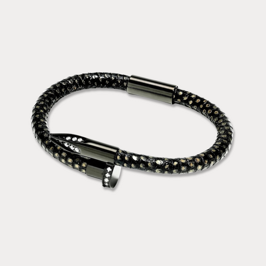 Bellas Teju Obsession Nail™ - Cleopatra Black Titanium & White Gems