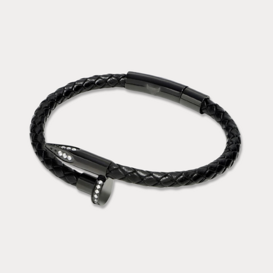 Studz Braided Obsession Nail™ - Osiris - Black Titanium White Gems