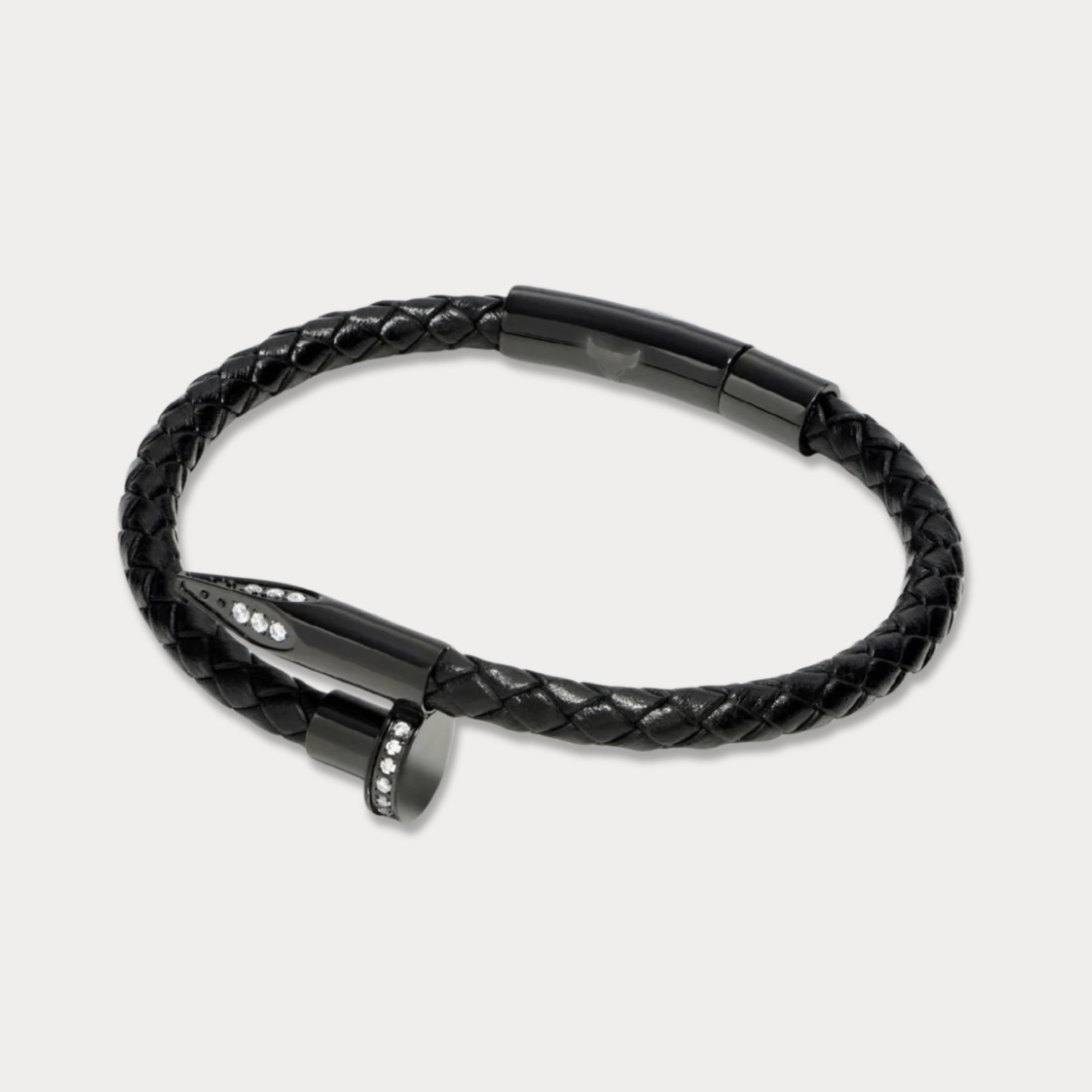 Studz Braided Obsession Nailβ’ - Osiris - Black Titanium White Gems