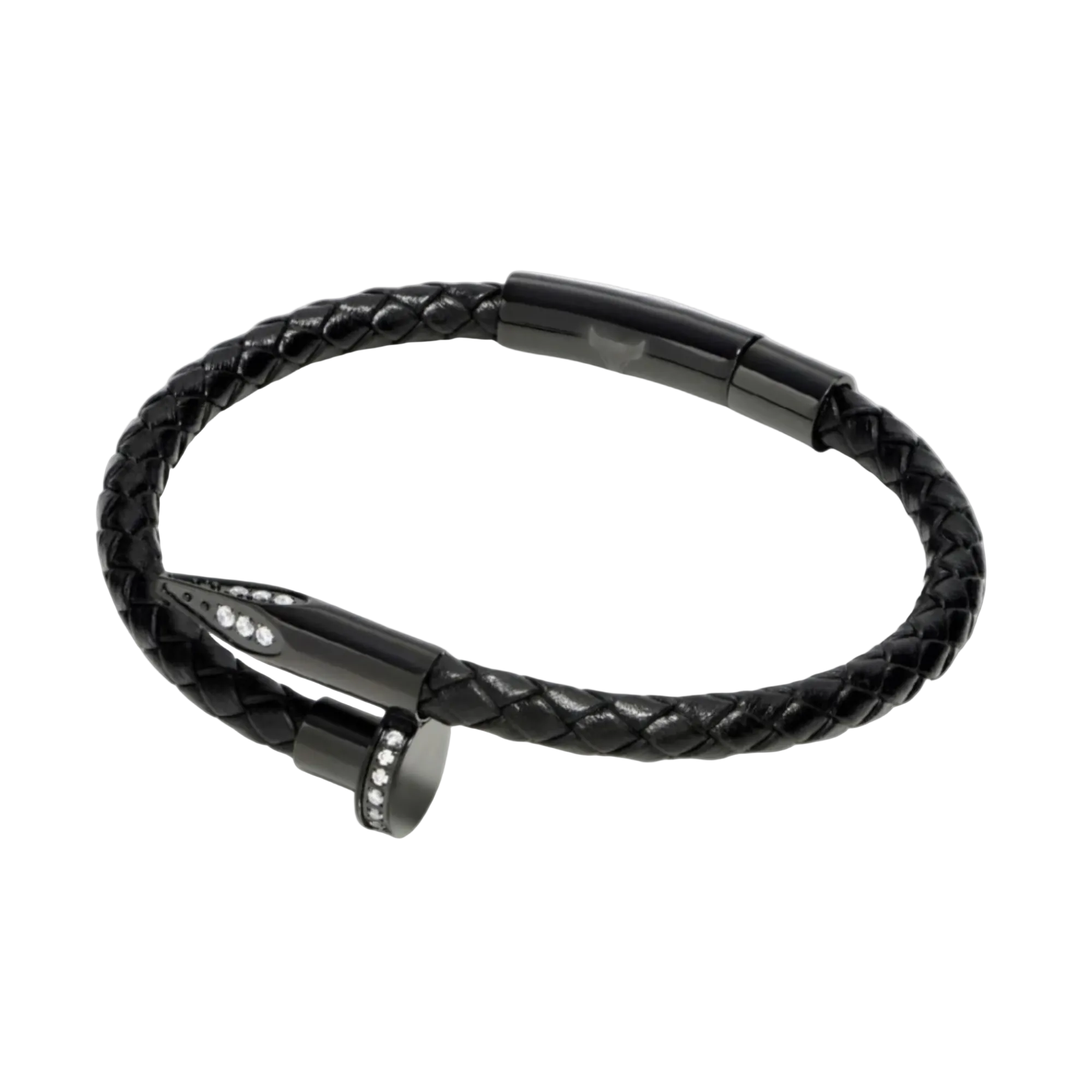 Studz Braided Obsession Nail™ - Osiris - Black Titanium White Gems