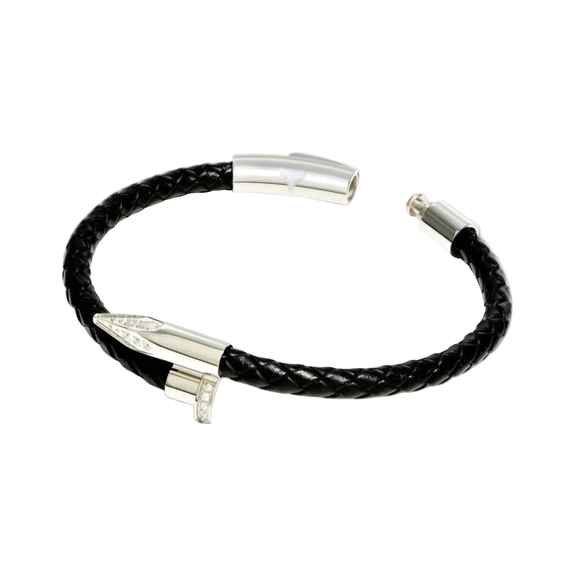 Studz Braided Obsession Nail™ - Osiris - White Rhodium White Gems