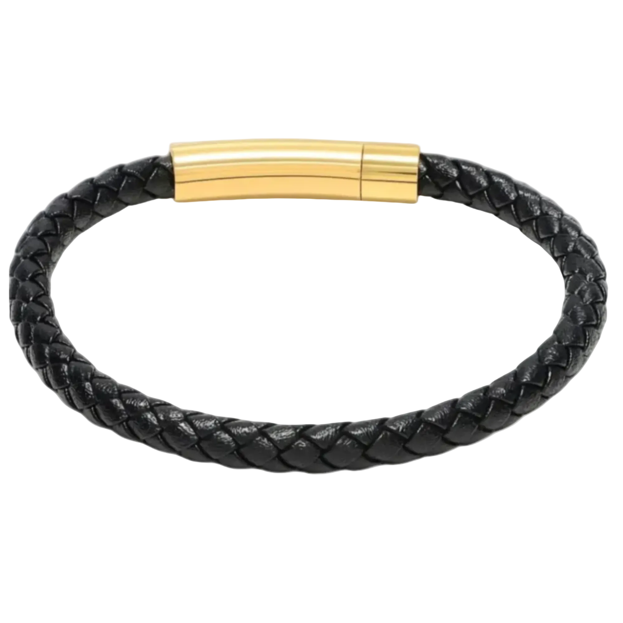 Studz Classic Braided Italian Leather - Nero - 18K Gold