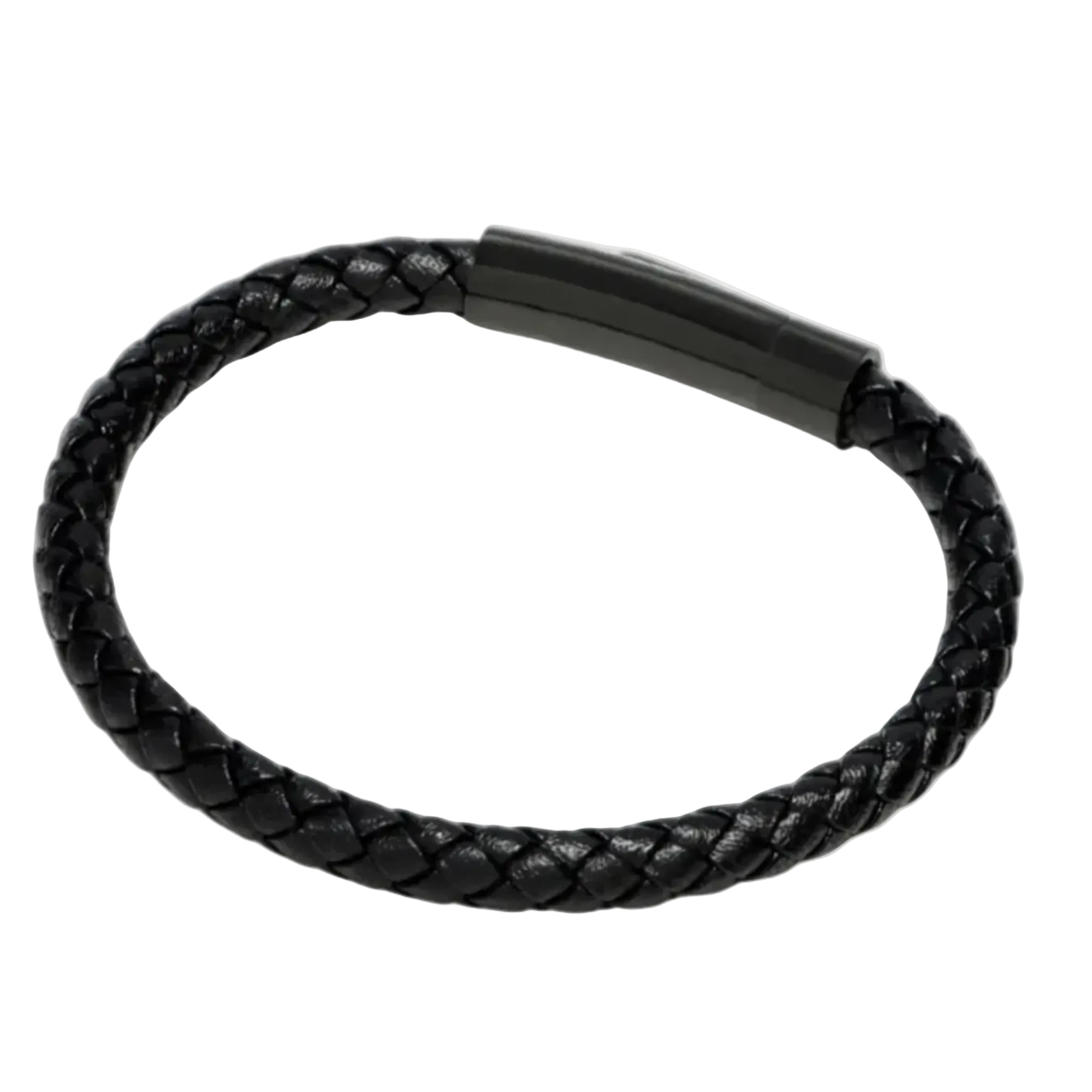 Studz Classic Braided Italian Leather - Nero - Black Titanium