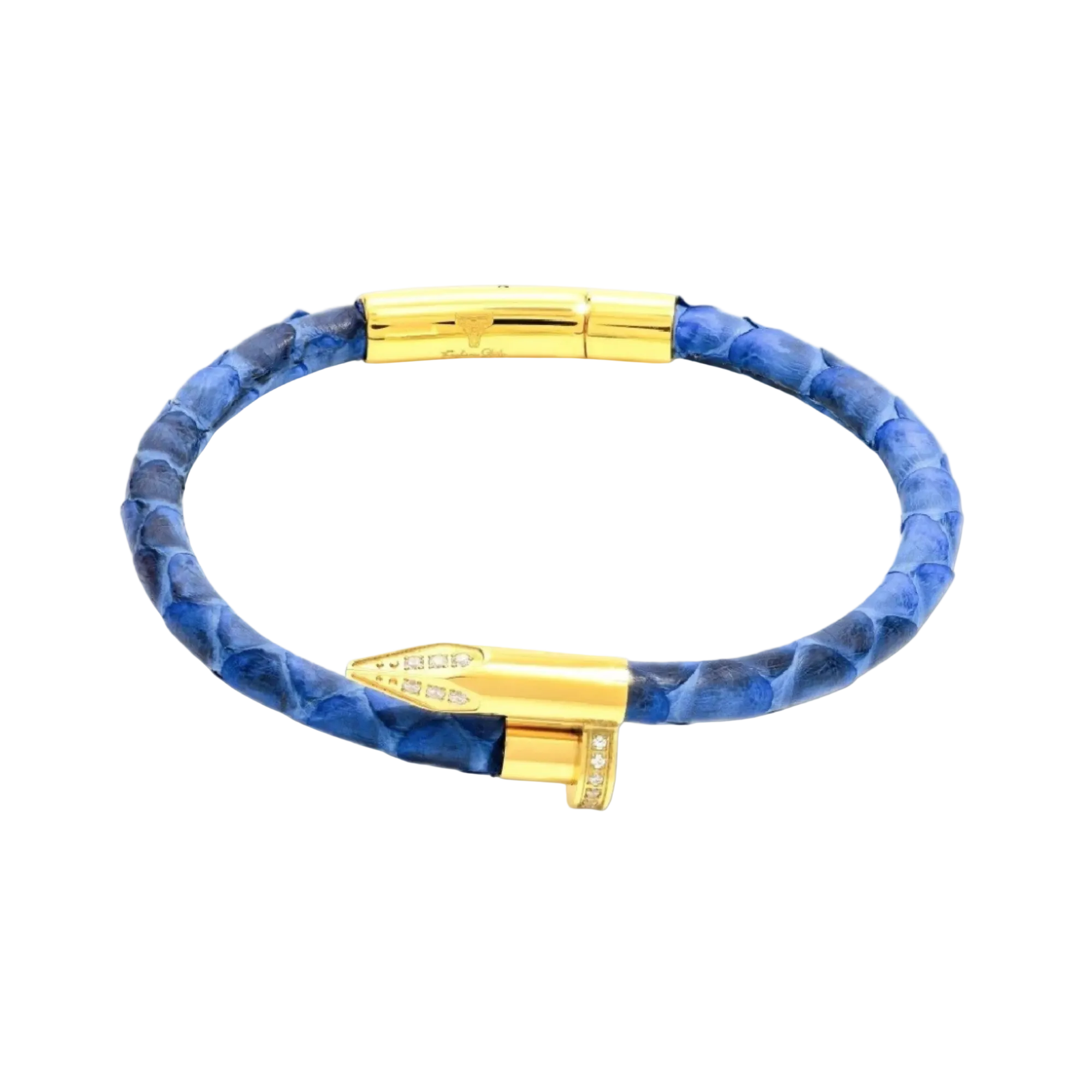 Studz Python Obsession Nail™ - Blue Jeans 18K Gold White Gems