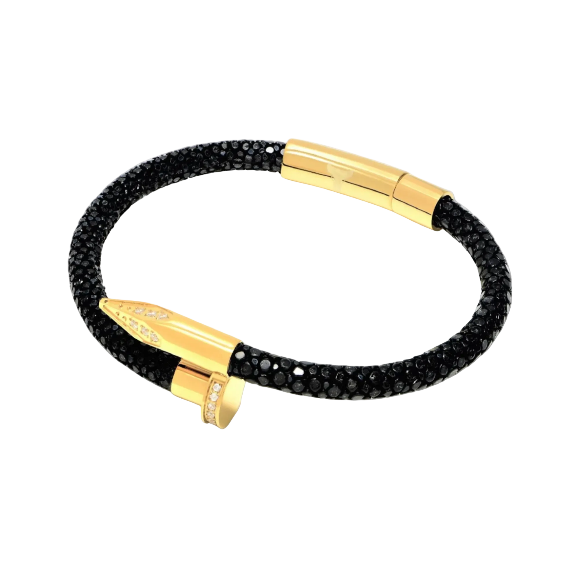 Studz Stingray Obsession Nail™ - Black Sea 18K Gold White Gems