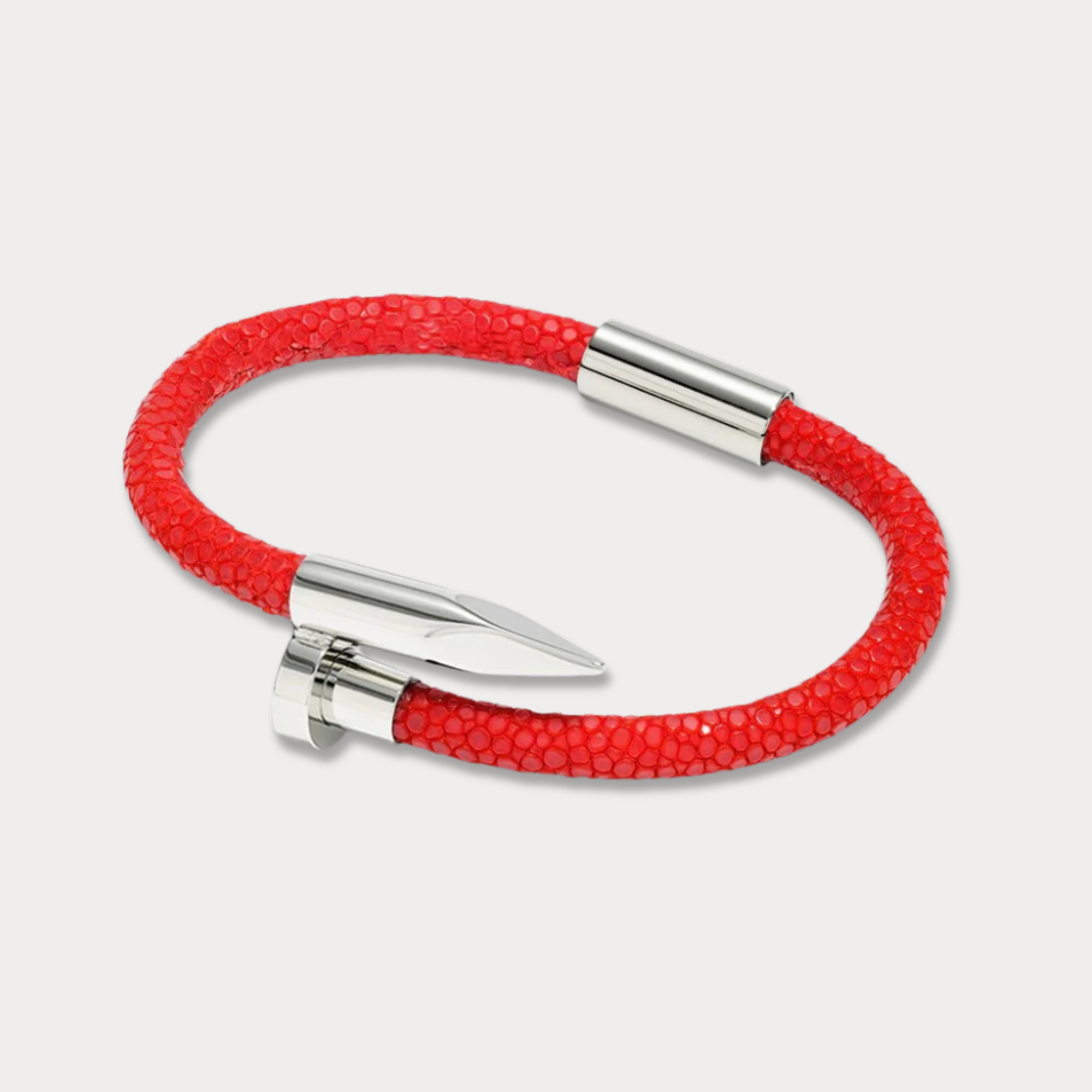 White Rhodium Bellas Stingray Obsession Nail™ - Italian Red
