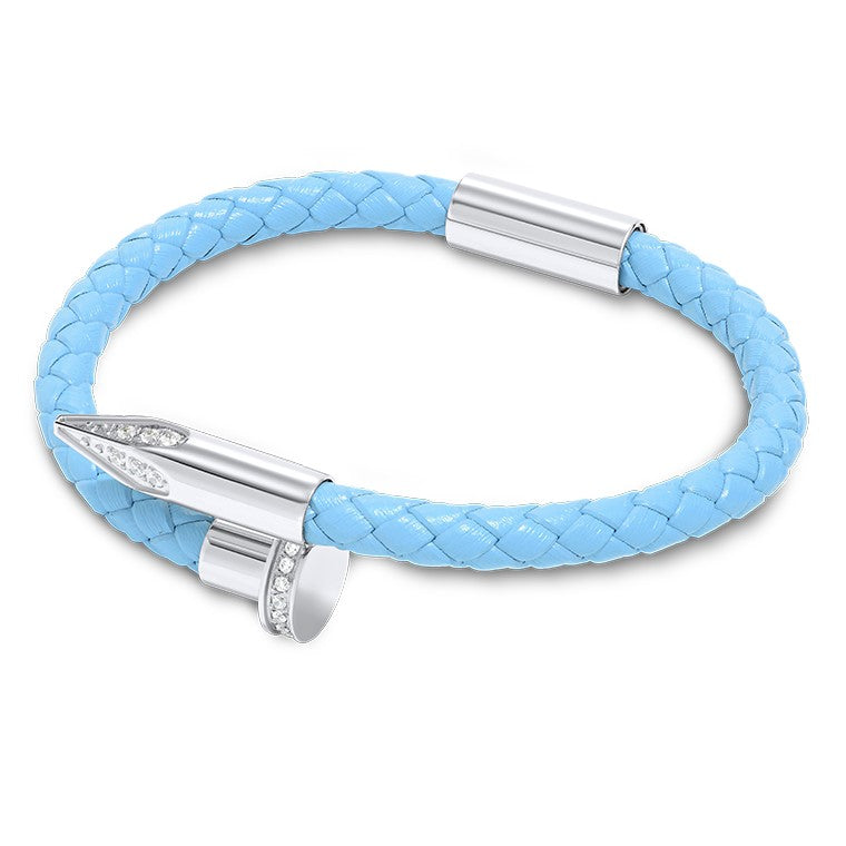 Bellas Braided Obsession Nail™ - Tiffany White Rhodium & White Gems