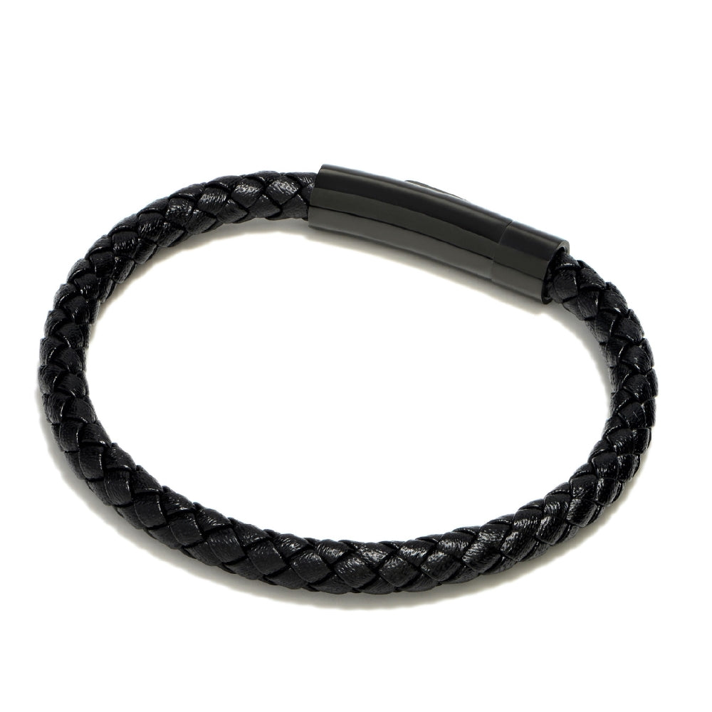 Bellas Classic Braided Italian Leather - Nera Black Titanium 2