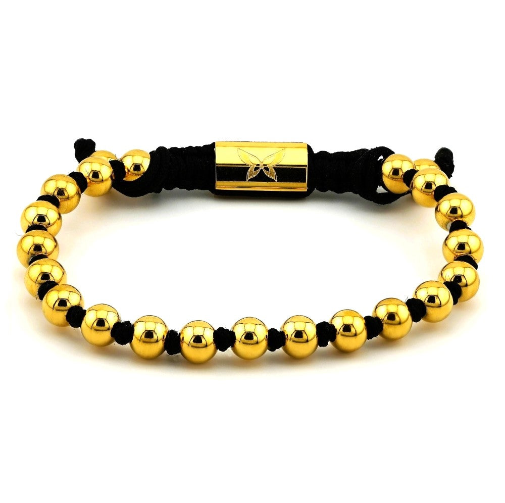 Bellas_Gilded_Bead_Bolo_-_Knotted_Black_18k_Yellow_Gold 2