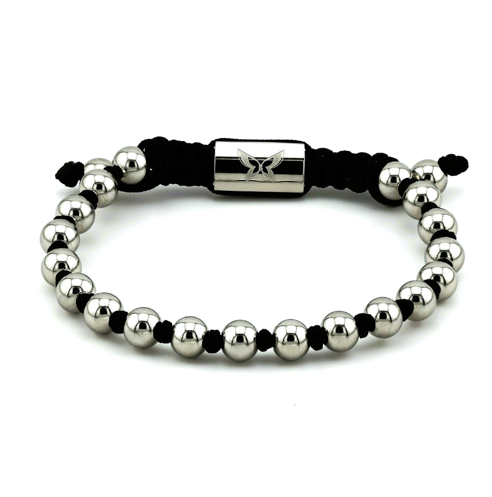 Bellas_Gilded_Bead_Bolo_-_Knotted_Black_White_Rhodium_with_Multiple_Beads 2