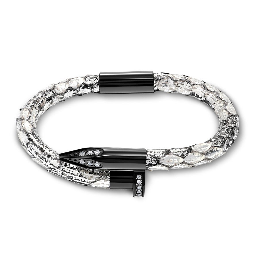 Bellas Python Obsession Nail™ - Argentina Black Titanium & White Gems
