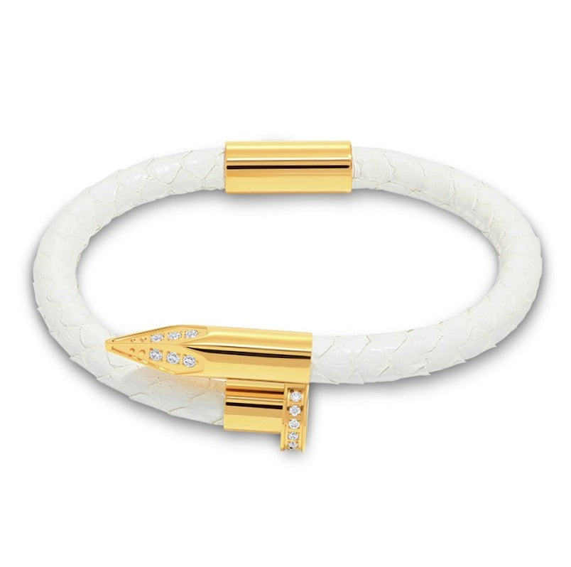 Bellas Python Obsession Nail™ - Athena 18K Gold & White Gems