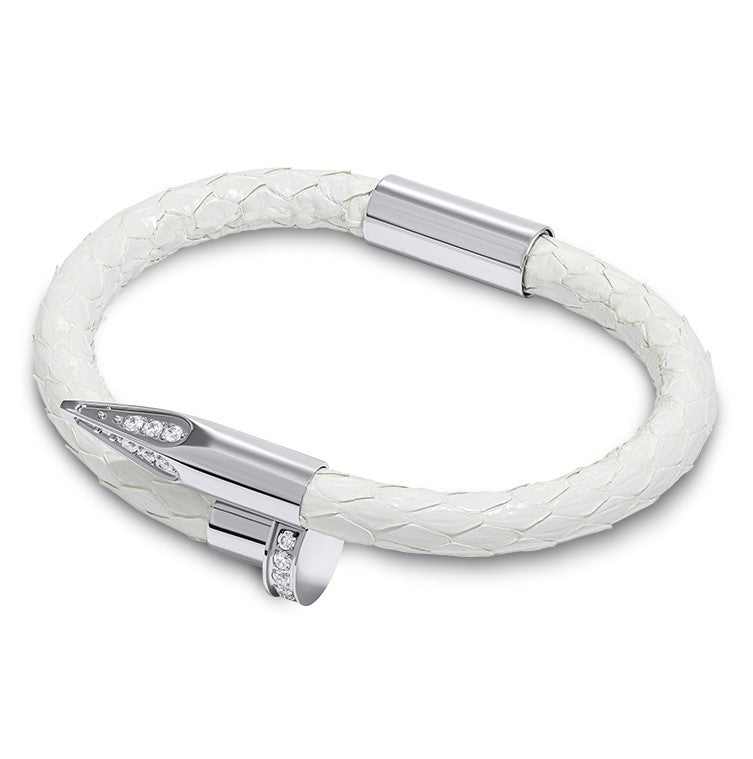 Bellas Python Obsession Nail™ - Athena White Rhodium & White Gems