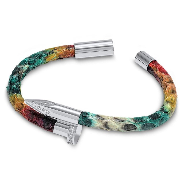 Bellas Python Obsession Nail™ - Miami White Rhodium & White Gems 2