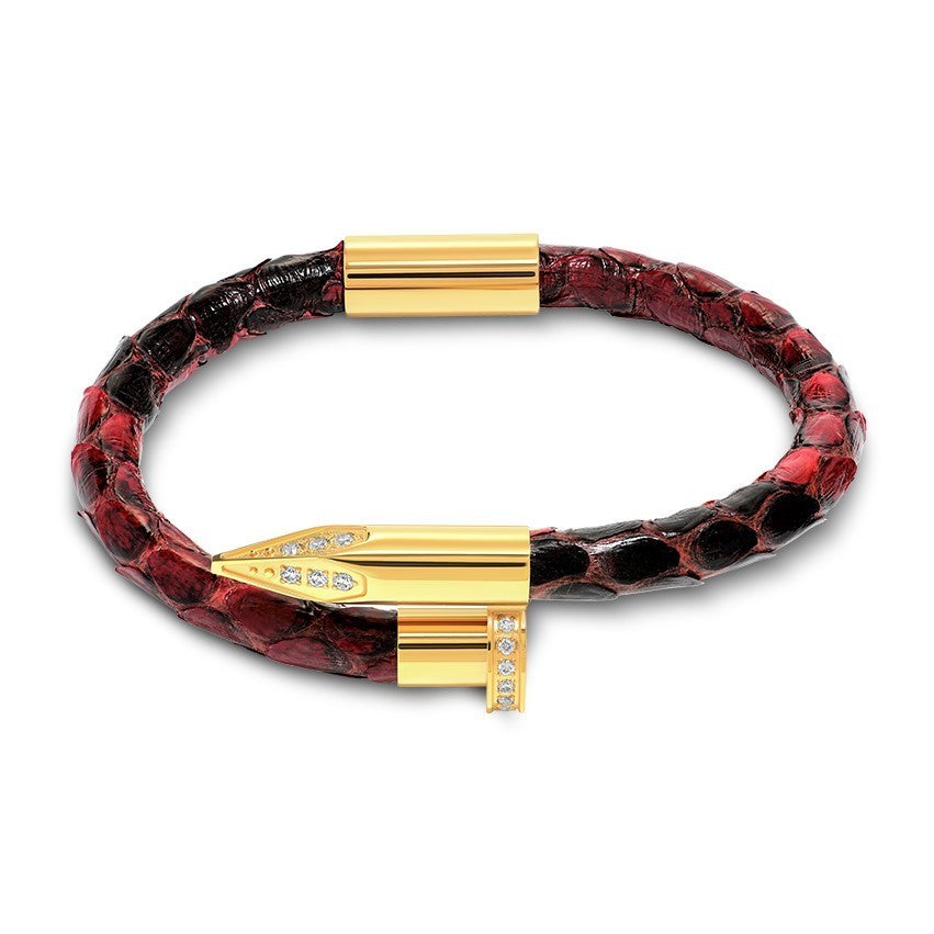 Bellas Python Obsession Nail™ - Roma 18K Gold & White Gems