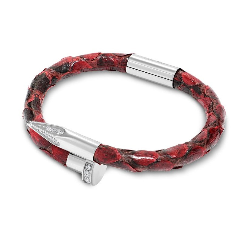 Bellas Python Obsession Nail™ - Roma White Rhodium & White Gems