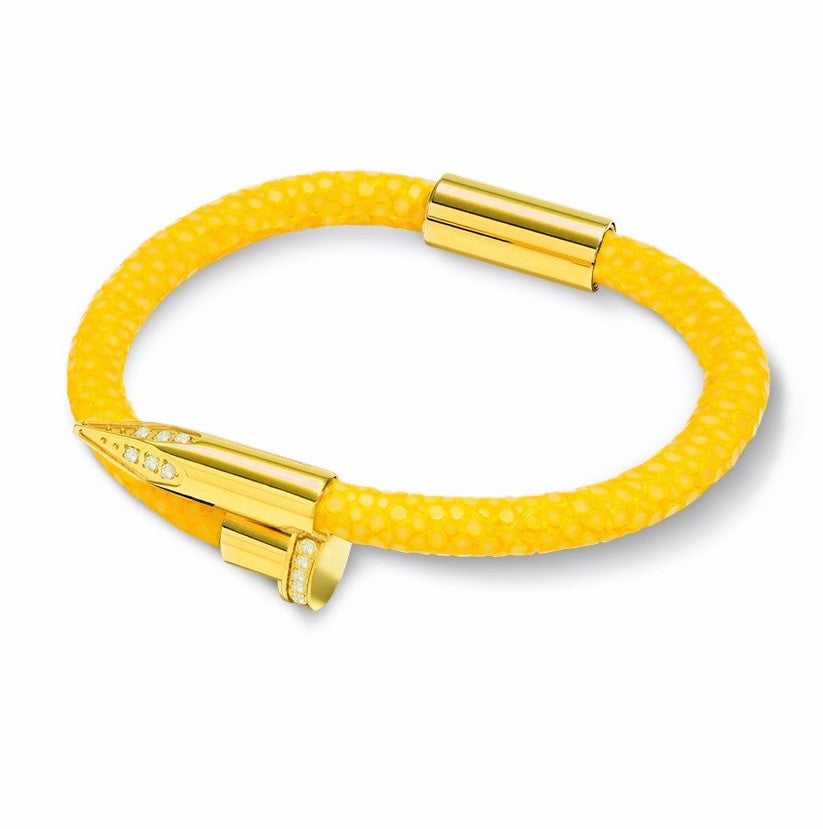 Bellas Stingray Obsession Nail™ - Canary 18K Gold & White Gems