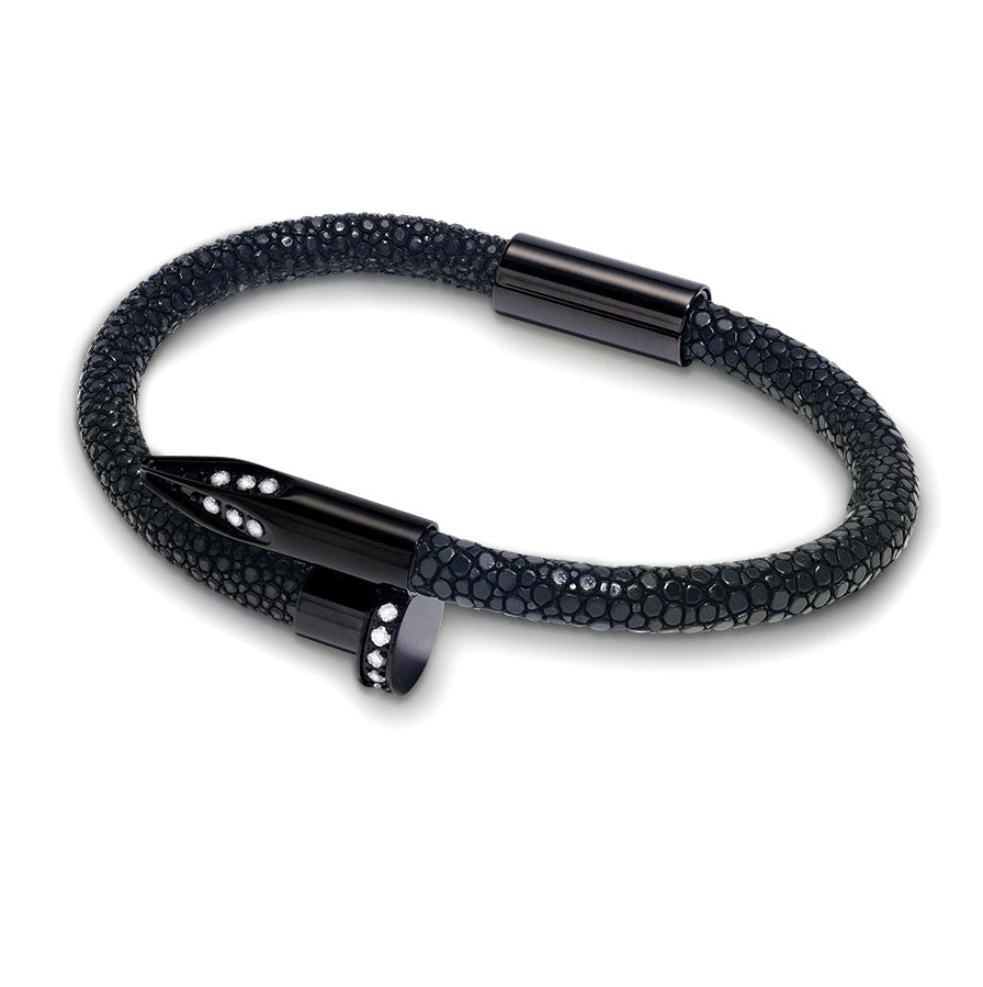 Bellas Stingray Obsession Nail™ - Star Night Black Titanium & White Gems