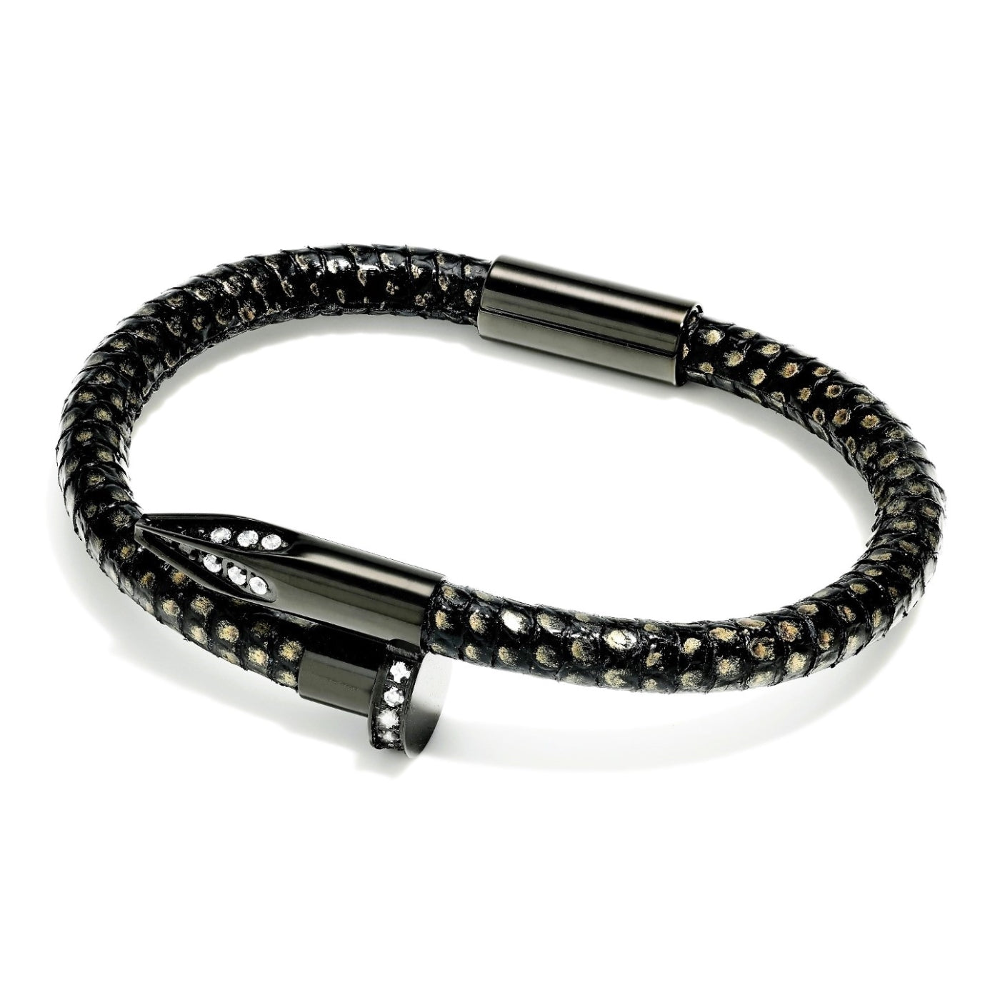 Bellas Teju Obsession Nail™ - Cleopatra Black Titanium & White Gems 2