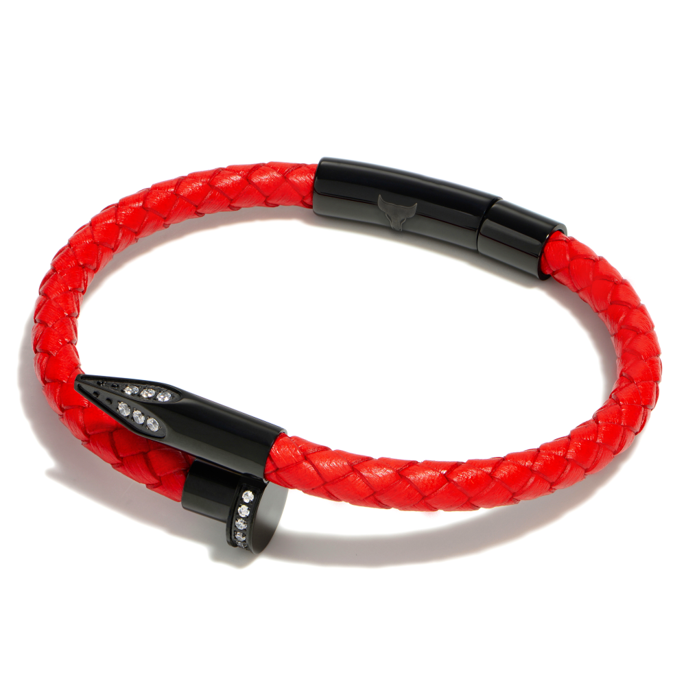 Studz Braided Obsession Nail™ - Enzo Black Titanium White Gems