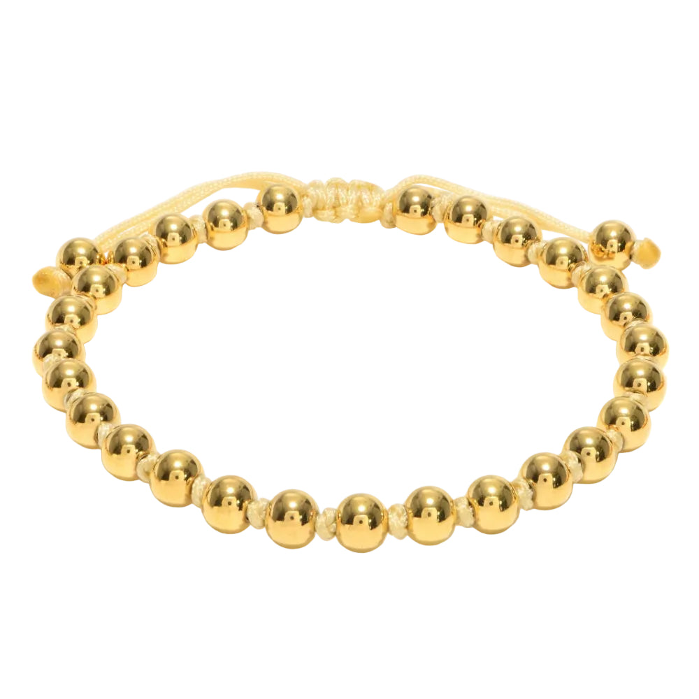 Studz Gilded Bead Bolo - Knotted Gold Cord 18K Yellow Gold