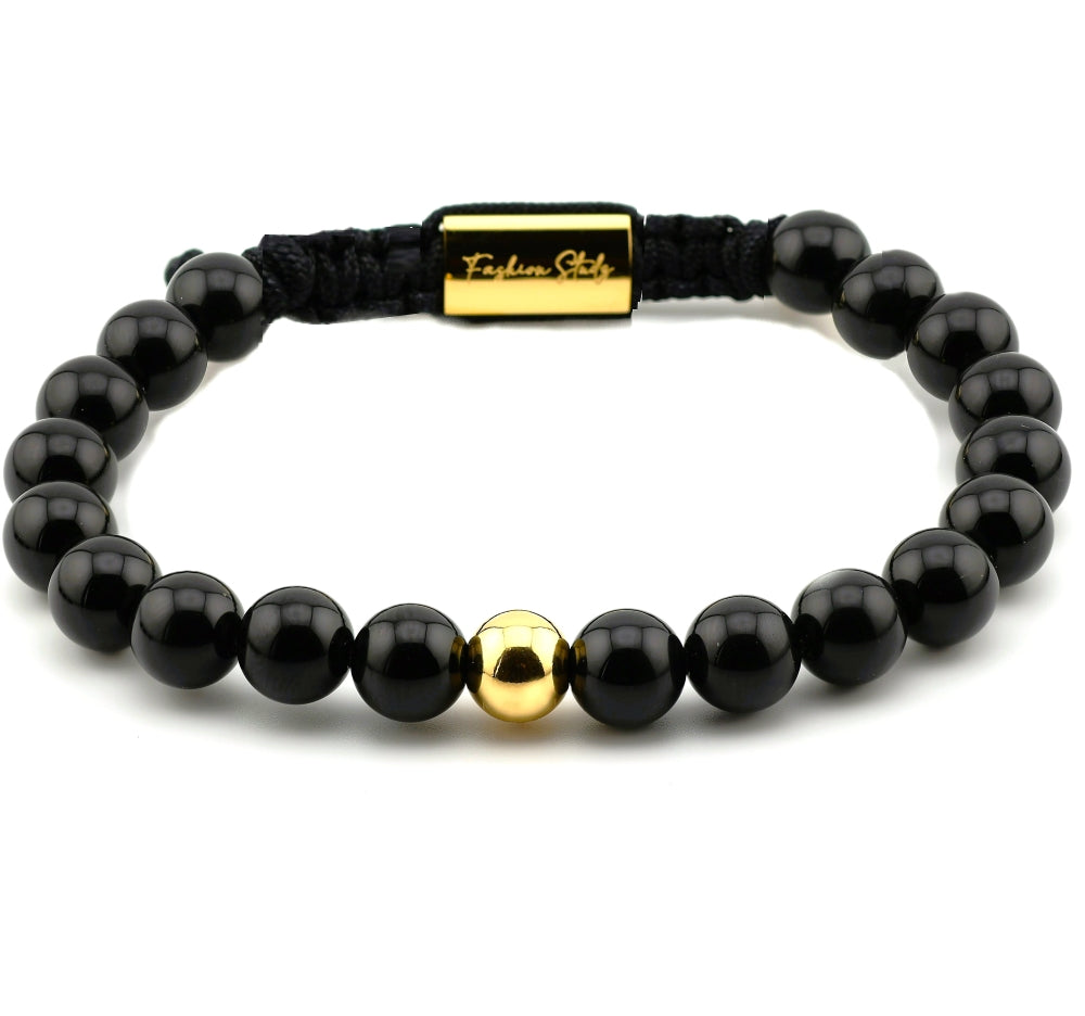 Studz Gilded Bead Bolo - Onyx 18K Gold with One Bead