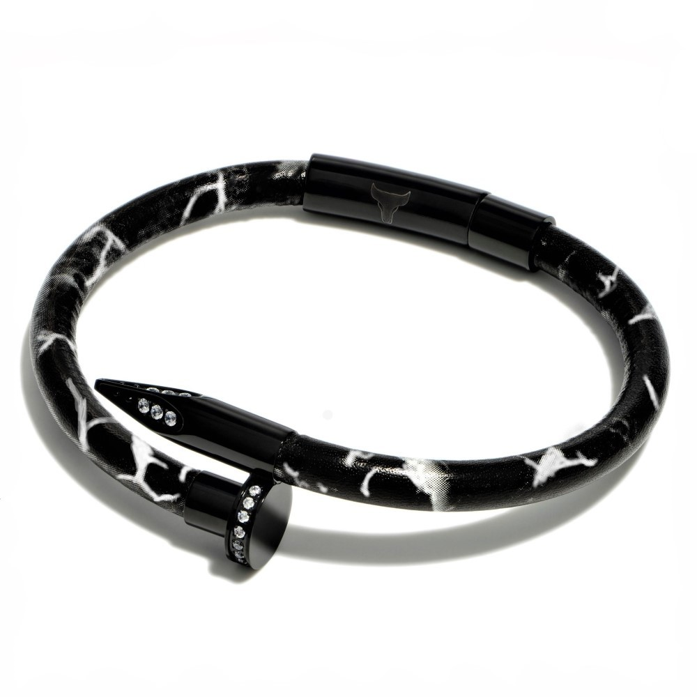 Studz Patterned Obsession Nail™ - Rome - Black Titanium White Gems