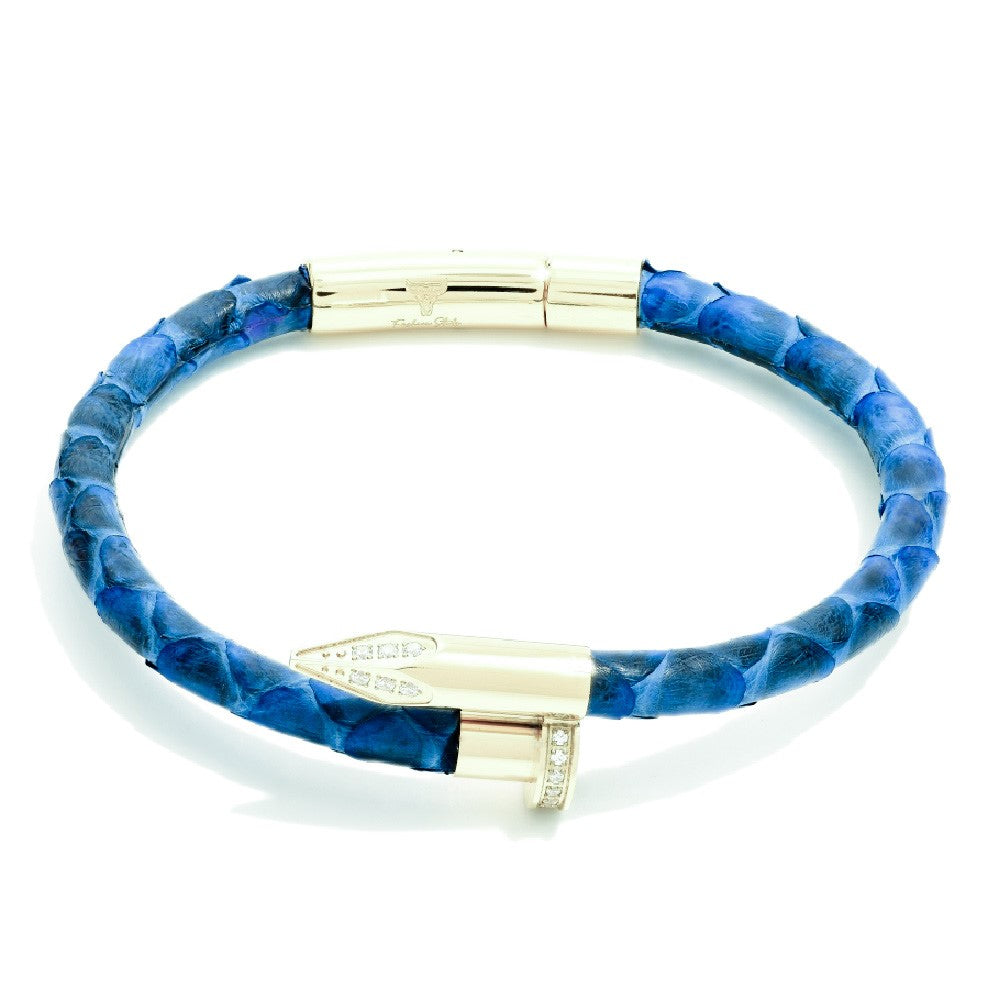 Studz Python Obsession Nail™ - Blue Jeans 18K Rose Gold White Gems
