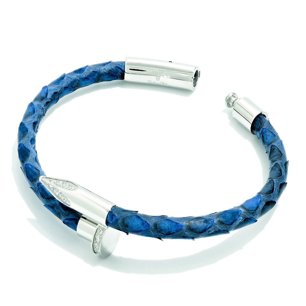 Studz Python Obsession Nail™ - Blue Jeans White Rhodium White Gems