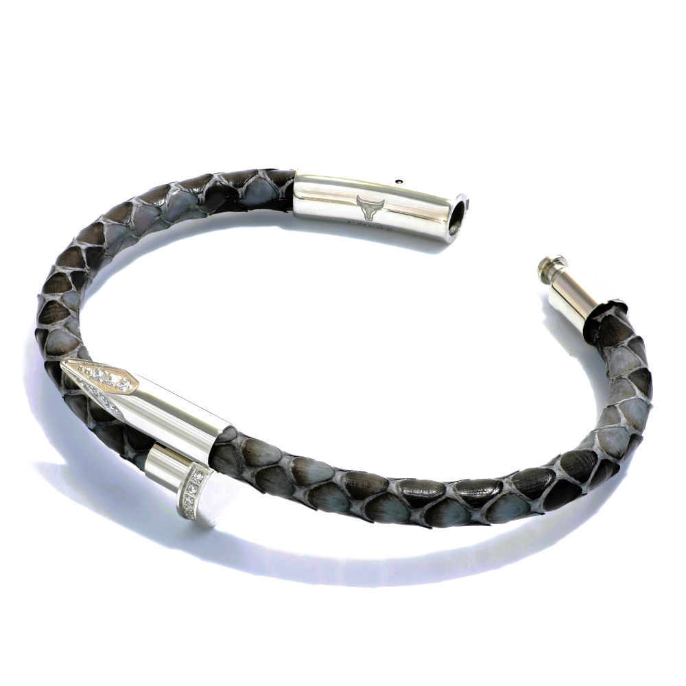 Studz Python Obsession Nail™ - Fifty Shades White Rhodium White Gems