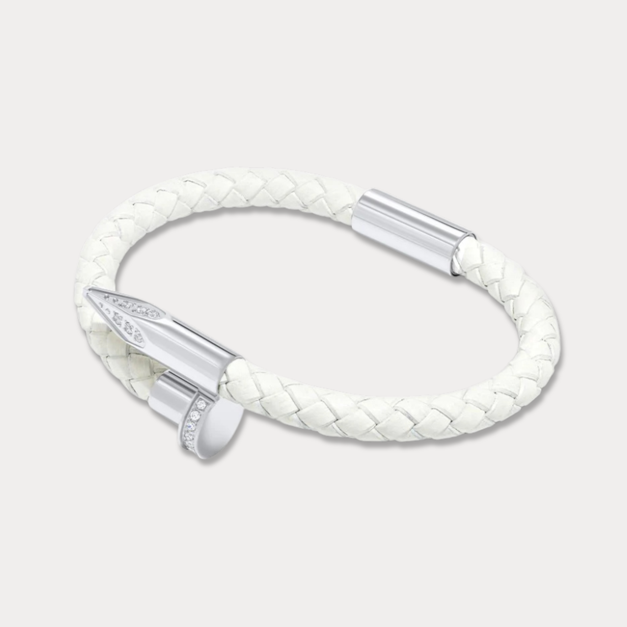Bellas Braided Obsession Nail™ - Angel White Rhodium & White Gems