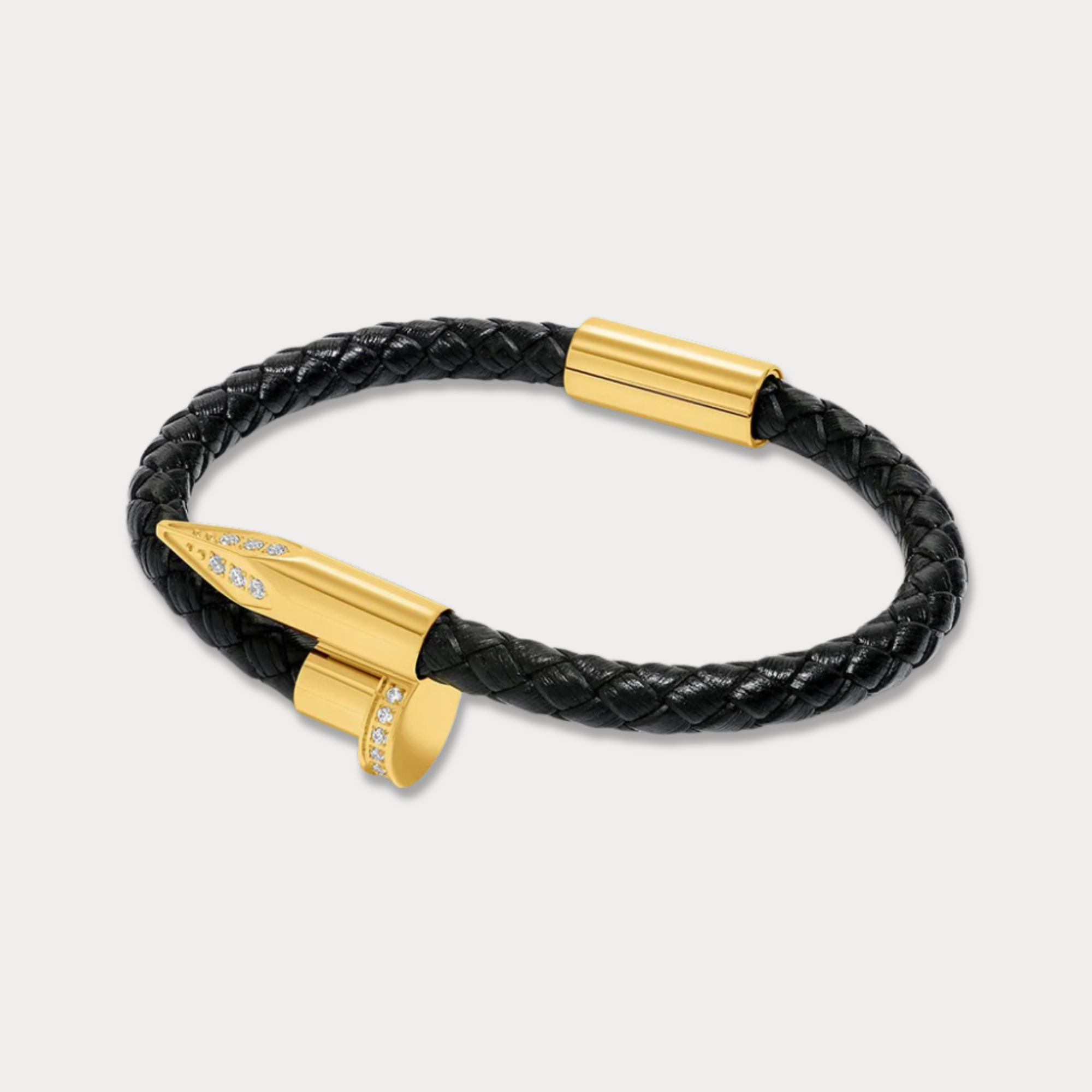 Bellas Braided Obsession Nail™ - Melaina 18K Gold & White Gems
