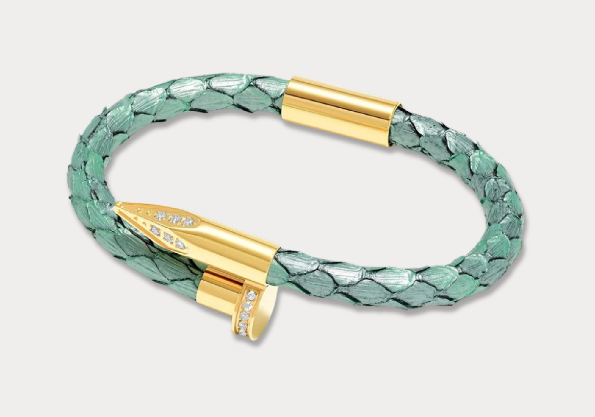 Bellas Python Obsession Nail™ - Aurora 18K Gold & White Gems
