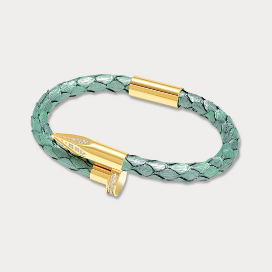 Bellas Python Obsession Nail™ - Aurora 18K Gold & White Gems
