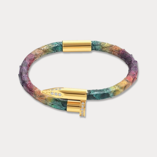 Bellas Python Obsession Nail™ - Miami 18K Gold & White Gems
