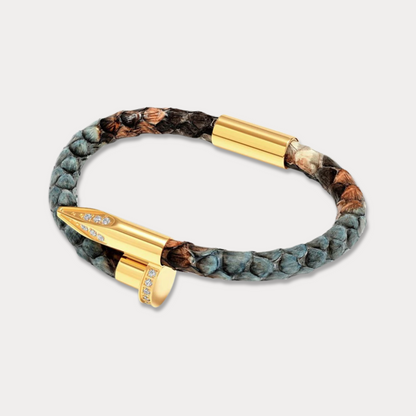 Bellas Python Obsession Nail™ - Montana 18K_Gold_White_Gems
