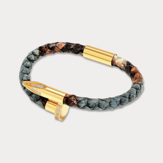 Bellas Python Obsession Nail™ - Montana 18K_Gold_White_Gems
