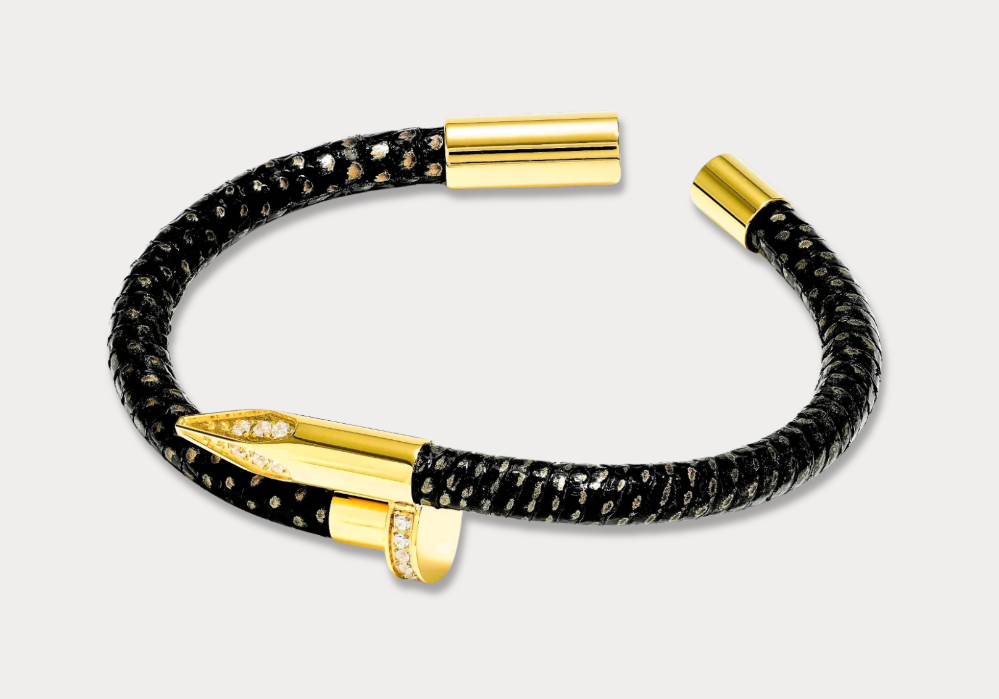 Bellas Teju Obsession Nail™ - Cleopatra 18K Gold & White Gems
