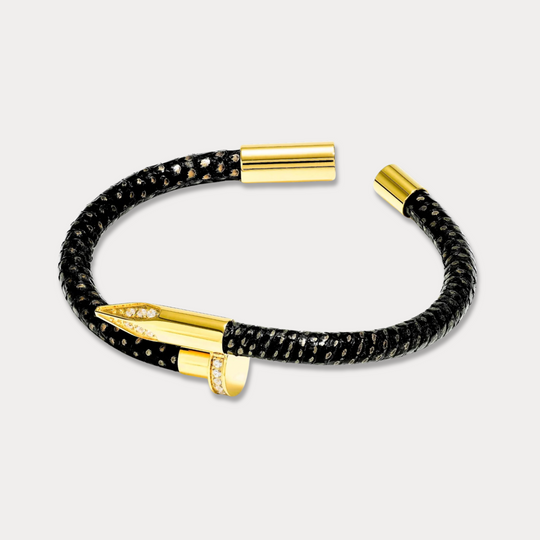 Bellas Teju Obsession Nail™ - Cleopatra 18K Gold & White Gems
