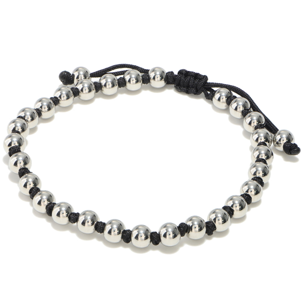 Studz Gilded Bead Bolo - Black Titanium PVD – White Rhodium
