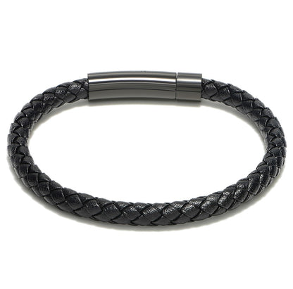 Studz Classic Braided Italian Leather -  Black Titanium