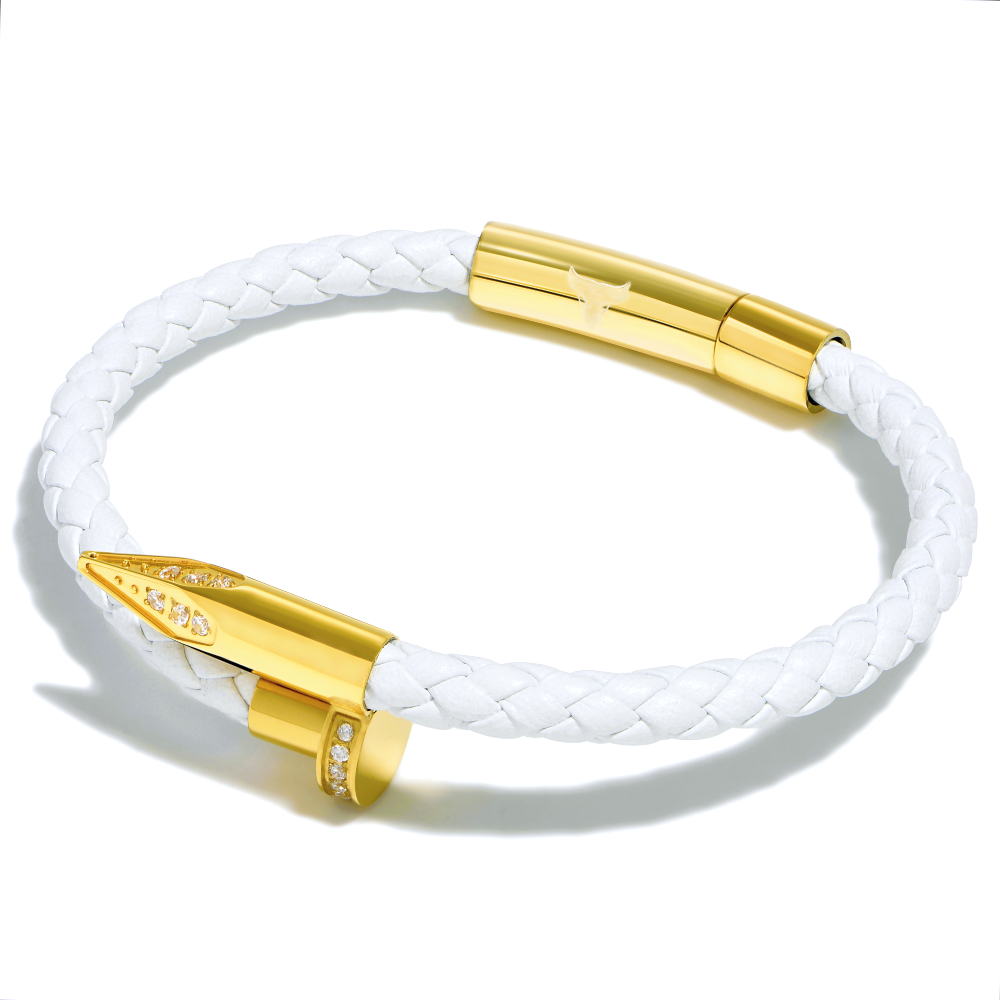 Studz Braided Obsession Nail™ - 18K Gold –  White Sea