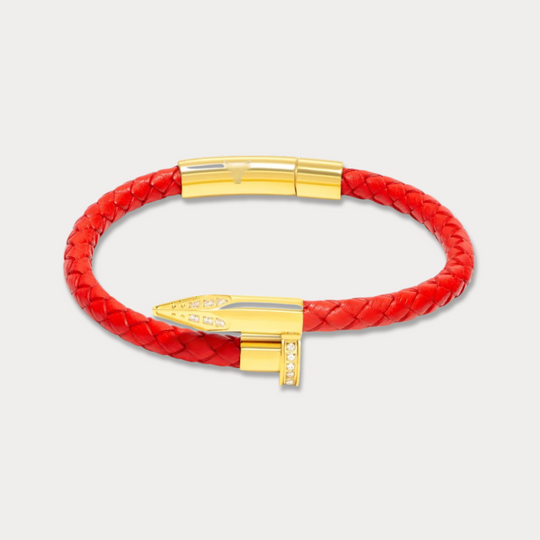 Studz Braided Obsession Nail™ - Enzo 18K Gold & White Gems
