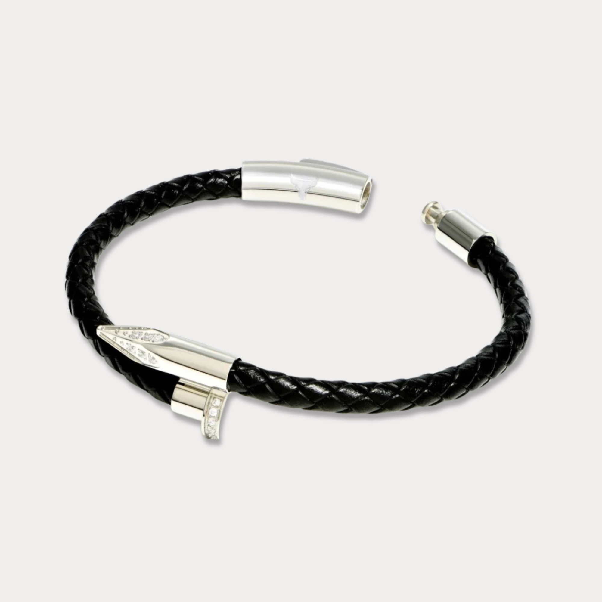 Studz Braided Obsession Nail™ - Osiris - White Rhodium White Gems
