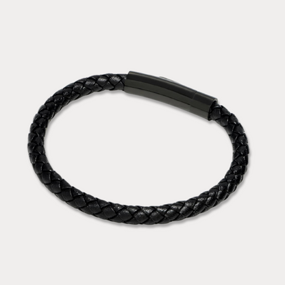 Studz Classic Braided Italian Leather - Nero - Black Titanium
