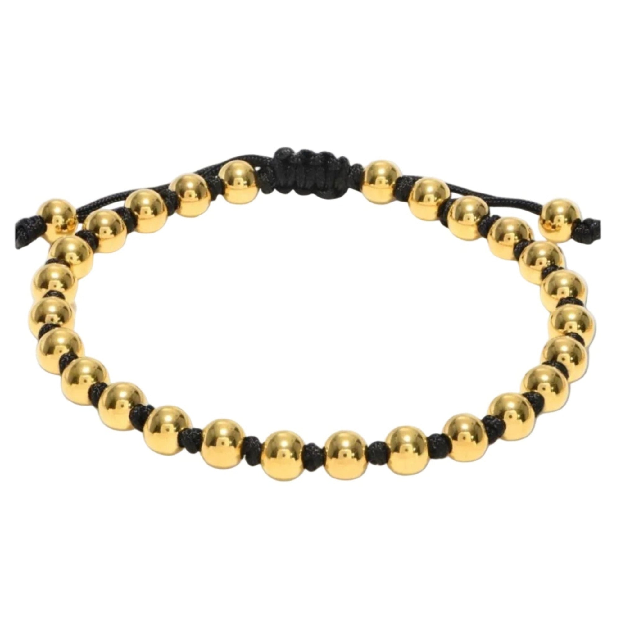 Studz Gilded Bead Bolo - Knotted Black Cord
